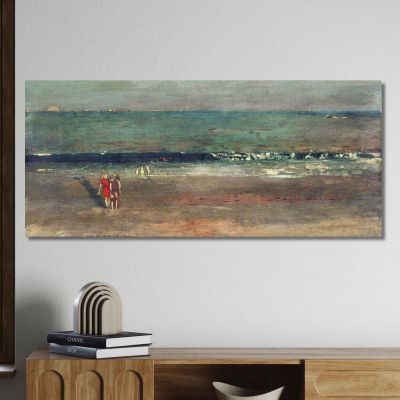 The Beach Late Afternoon Winslow Homer whm194 canvas print 