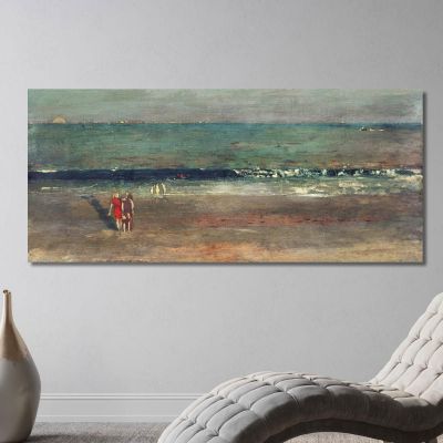 The Beach Late Afternoon Winslow Homer whm194 canvas print 