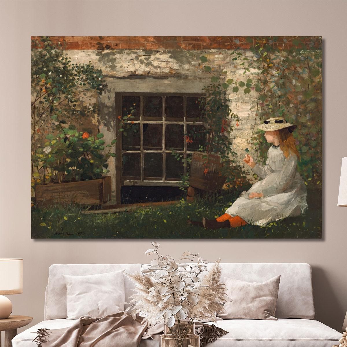 The Four-Leaf Clover Winslow Homer whm217 canvas print 