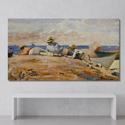 Three Boys On The Shore Winslow Homer whm247 canvas print 