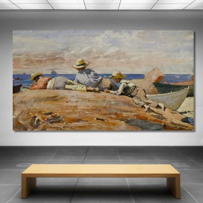 Three Boys On The Shore Winslow Homer whm247 canvas print 