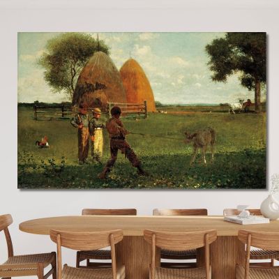 Weaning The Calf Winslow Homer whm264 canvas print 