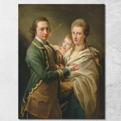 Arthur Saunders Gore Viscount Sudley Later 2Nd Earl Of Arran And His Wife Pompeo Batoni pbt6 canvas print 