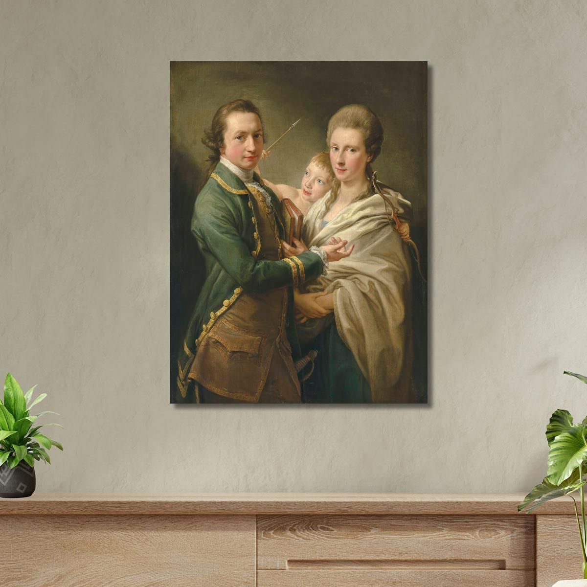 Arthur Saunders Gore Viscount Sudley Later 2Nd Earl Of Arran And His Wife Pompeo Batoni pbt6 canvas print 