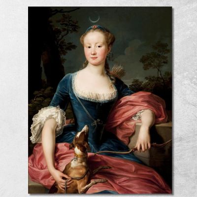 Portrait Of A Lady As Diana The Huntress Pompeo Batoni pbt24 canvas print 