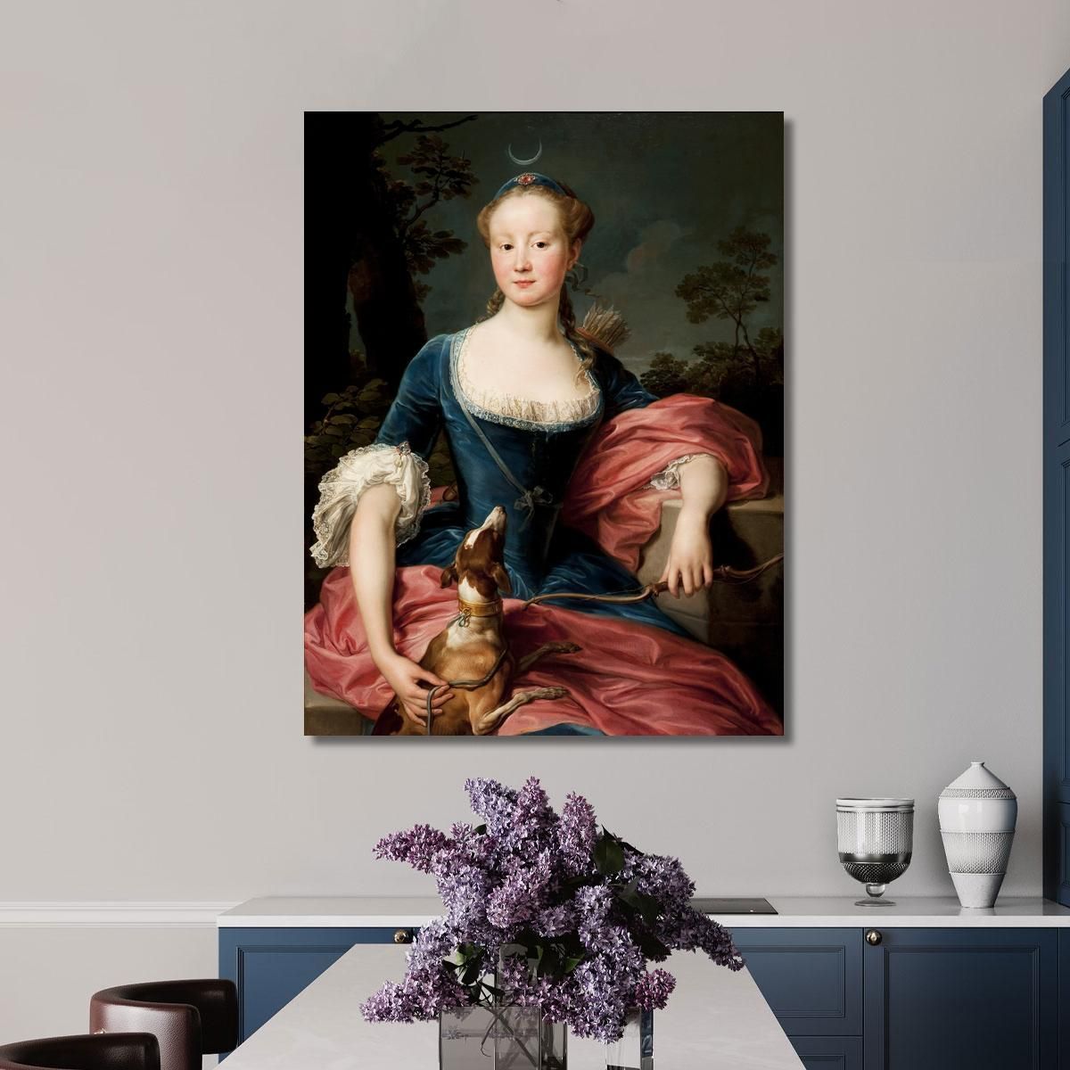 Portrait Of A Lady As Diana The Huntress Pompeo Batoni pbt24 canvas print 