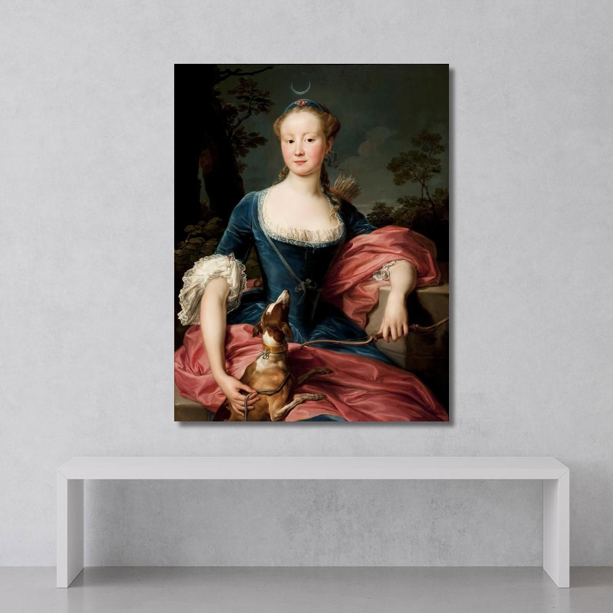 Portrait Of A Lady As Diana The Huntress Pompeo Batoni pbt24 canvas print 