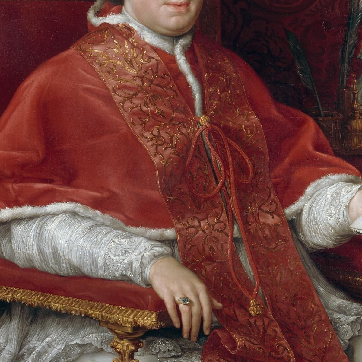 Portrait Of Pope Pius Vi Giovanni Angelo Braschi Pompeo Batoni pbt37 canvas print