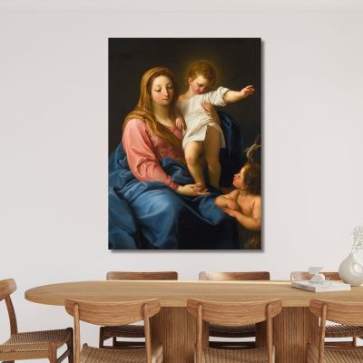 The Madonna And Child With The Infant Saint John The Baptist Pompeo Batoni pbt48 canvas print 