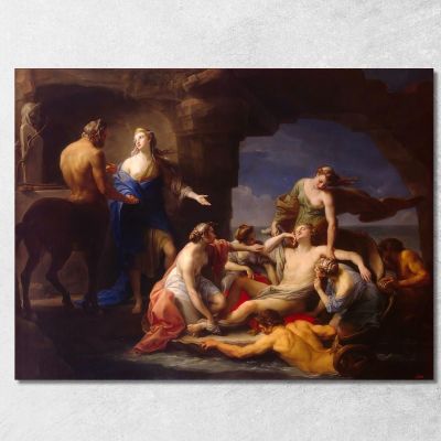 Thetis Takes Achilles From The Centaur Chiron Pompeo Batoni pbt53 canvas print 