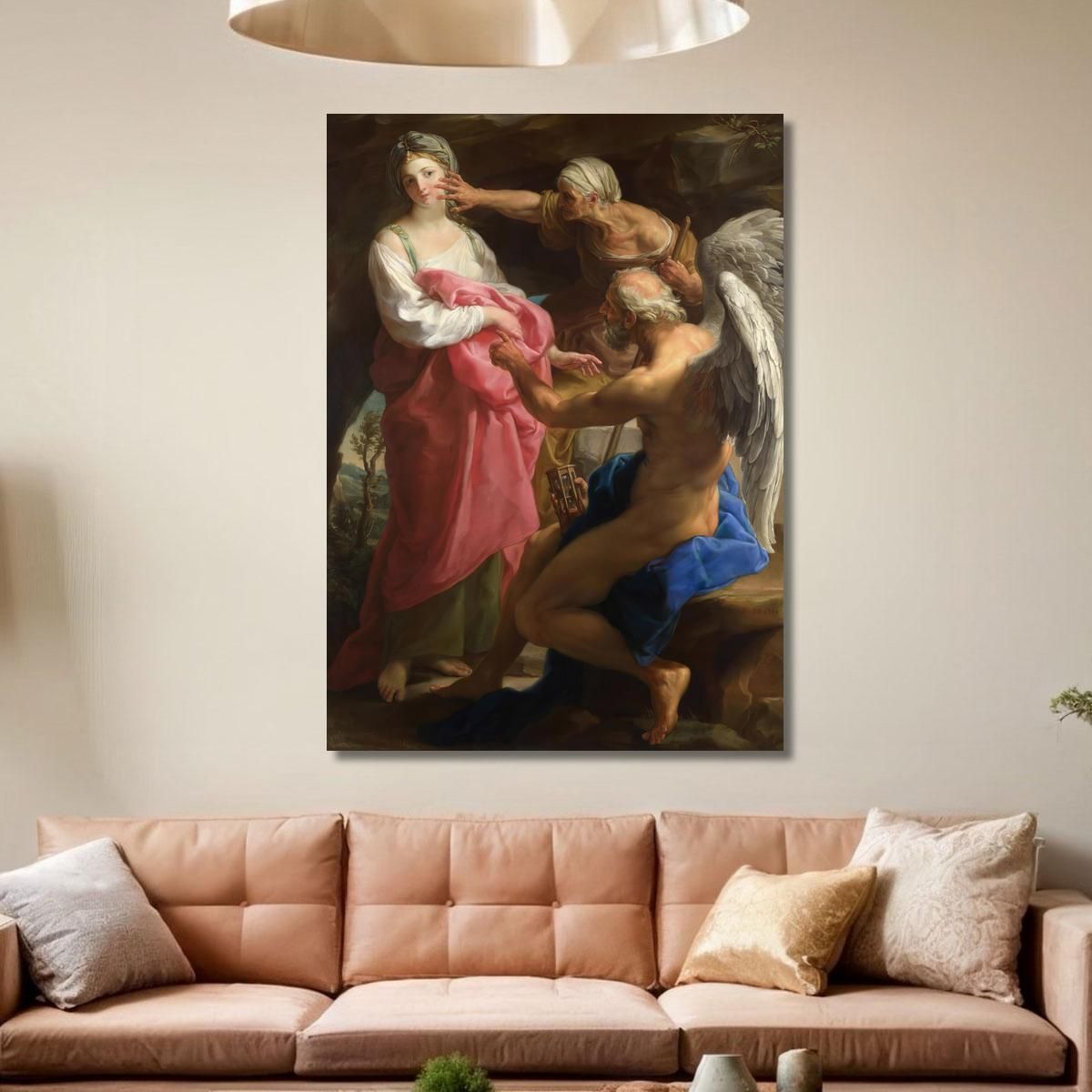 Time Orders Old Age To Destroy Beauty Pompeo Batoni pbt55 canvas print 