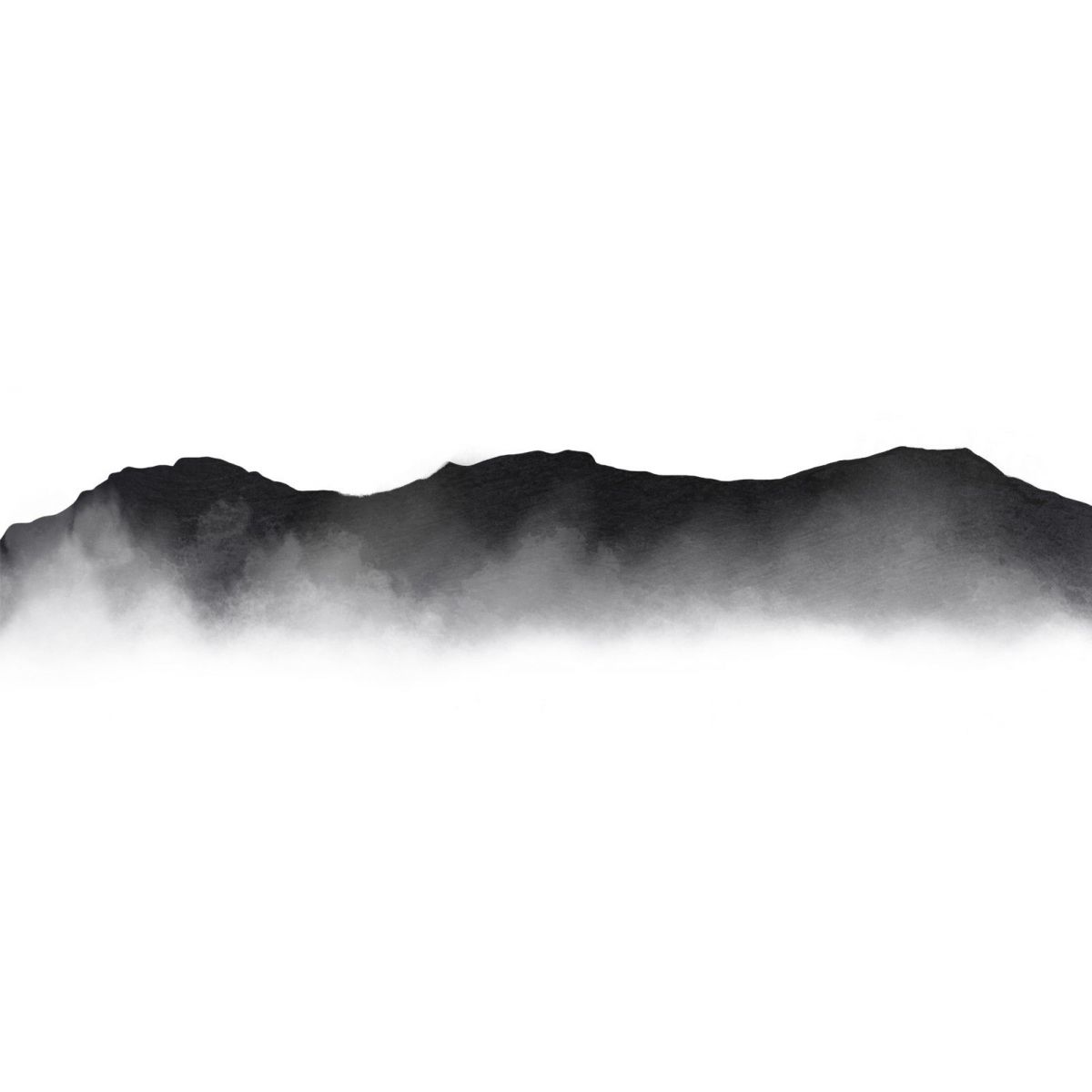 Abstract Landscape Painting Black Foggy Mountain Landscape Minimalist abl6 canvas print 