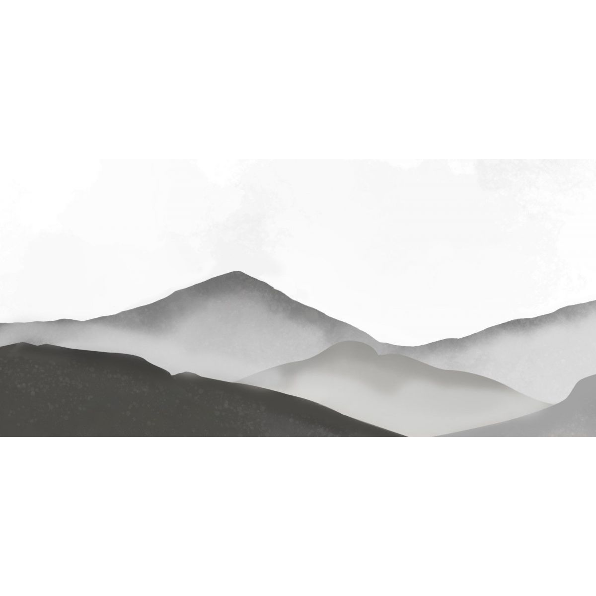 Abstract Landscape Painting Misty Mountain Landscape Gray And White Minimalist abl10 canvas print 