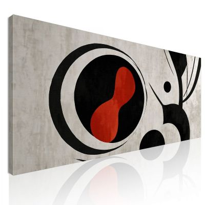 Framework Of Abstract Shapes Modern Red And Black Circles absh1 canvas print 