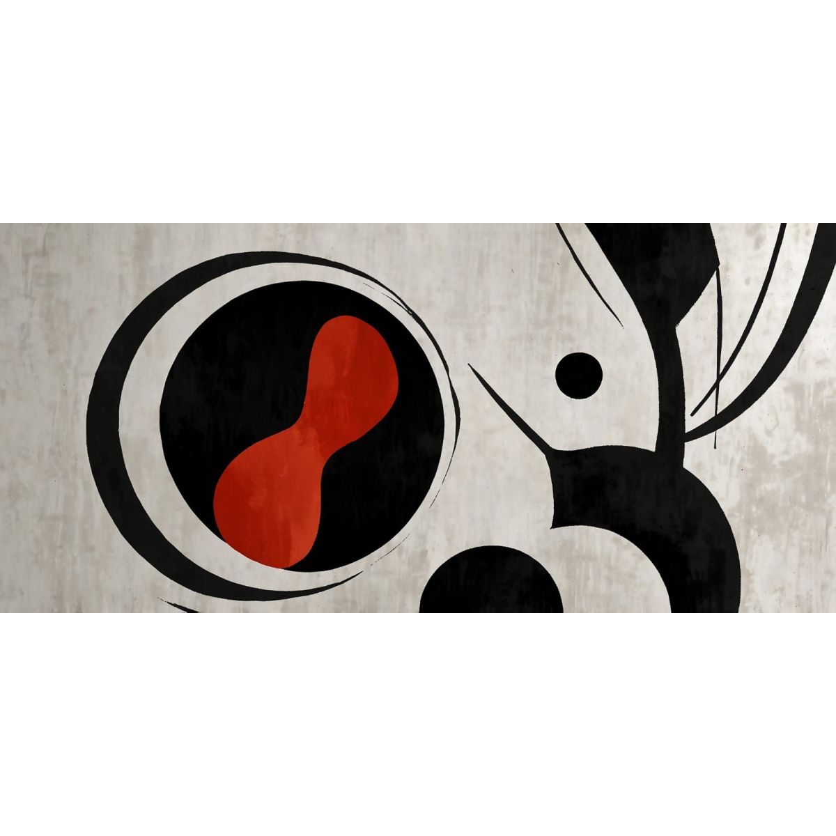 Framework Of Abstract Shapes Modern Red And Black Circles absh1 canvas print 