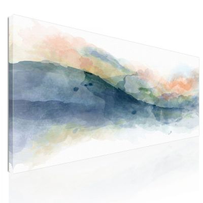 Abstract Shapes Painting Multicolored Hill In Watercolor absh2 canvas print 