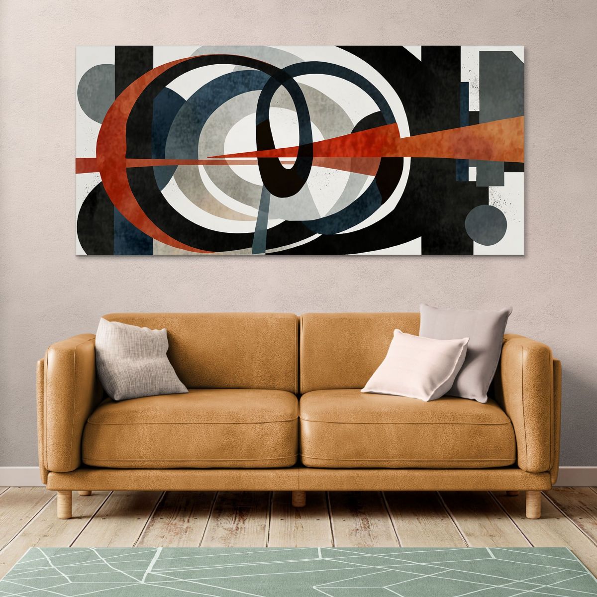 Painting Abstract Shapes Contrasts Of Shapes And Lines absh9 canvas print 