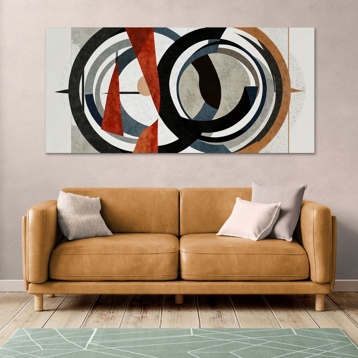 Framework Of Abstract Shapes Geometric Design With Color Contrasts absh12 canvas print 