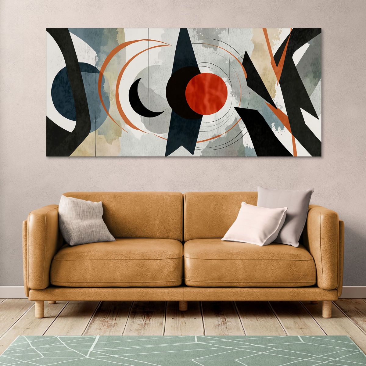 Abstract Shapes Painting Chromatic Elegance And Geometric Shapes absh15 canvas print 