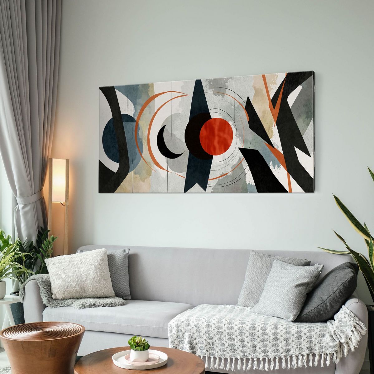 Abstract Shapes Painting Chromatic Elegance And Geometric Shapes absh15 canvas print 