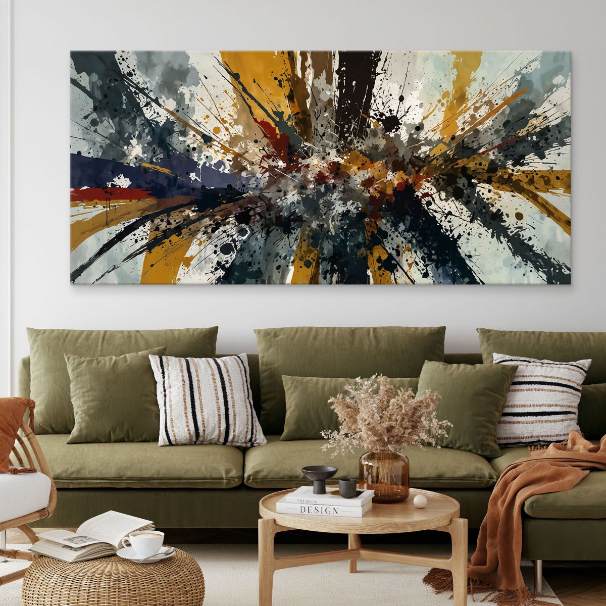 Abstract Shapes Painting Multicolored Abstract Energies absh16 canvas print 