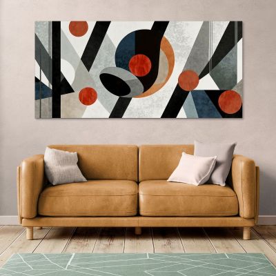 Painting Abstract Shapes Dynamic Geometries In White Black And Red absh20 canvas print 