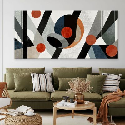 Painting Abstract Shapes Dynamic Geometries In White Black And Red absh20 canvas print 