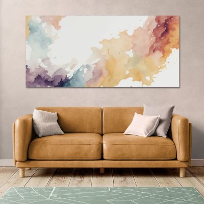 Abstract Shapes Painting Abstract Watercolor Stains In Warm And Cold Shades absh26 canvas print 