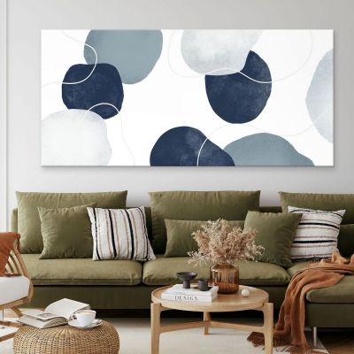 Framework Abstract Shapes Pattern With Blue And White Circles absh30 canvas print 