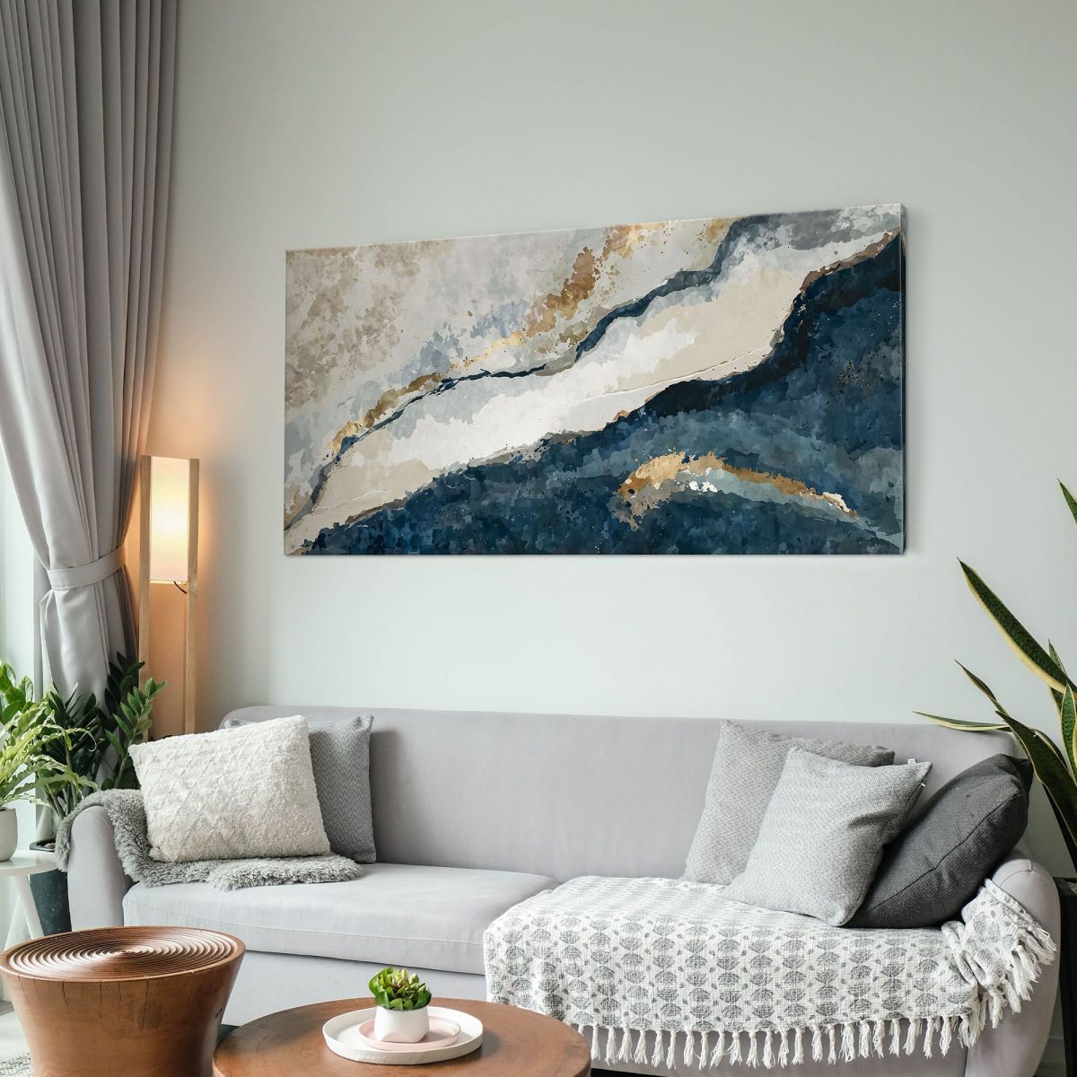 Abstract Shapes Painting Abstract Enchanted Beach absh37 canvas print 