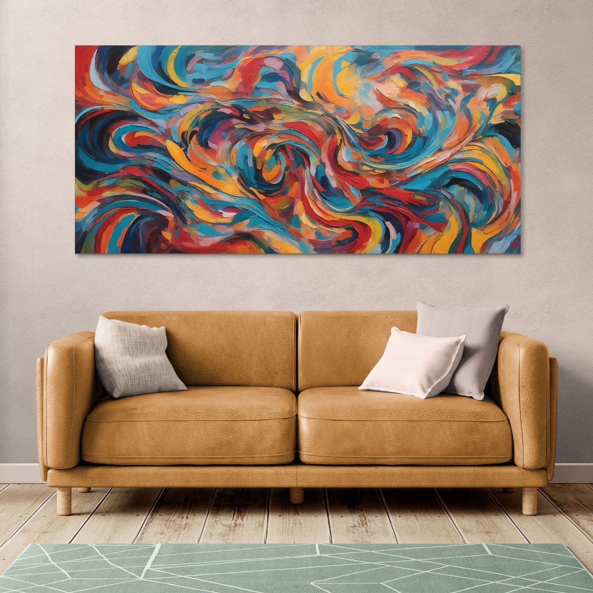 Painting Abstract Shapes Vortex Of Colors absh40 canvas print 