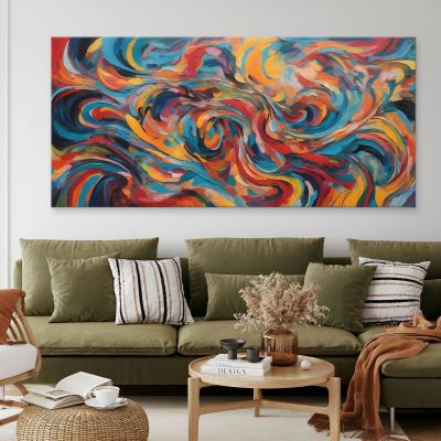 Painting Abstract Shapes Vortex Of Colors absh40 canvas print 