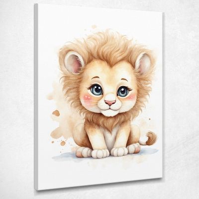 Picture For Baby'S Bedroom Lion Cub With Big Eyes bana11 canvas print 