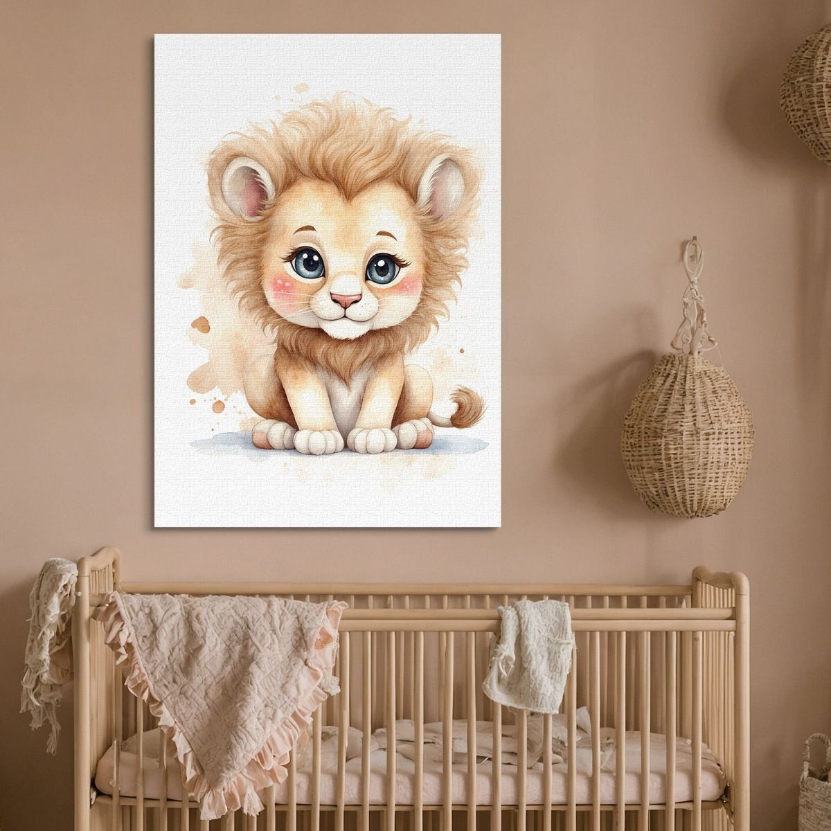 Picture For Baby'S Bedroom Lion Cub With Big Eyes bana11 canvas print 