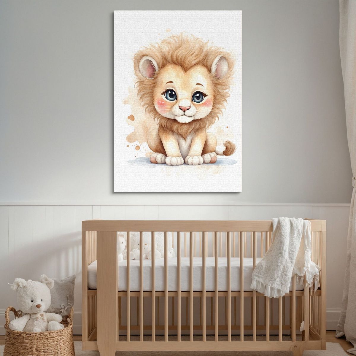 Picture For Baby'S Bedroom Lion Cub With Big Eyes bana11 canvas print 