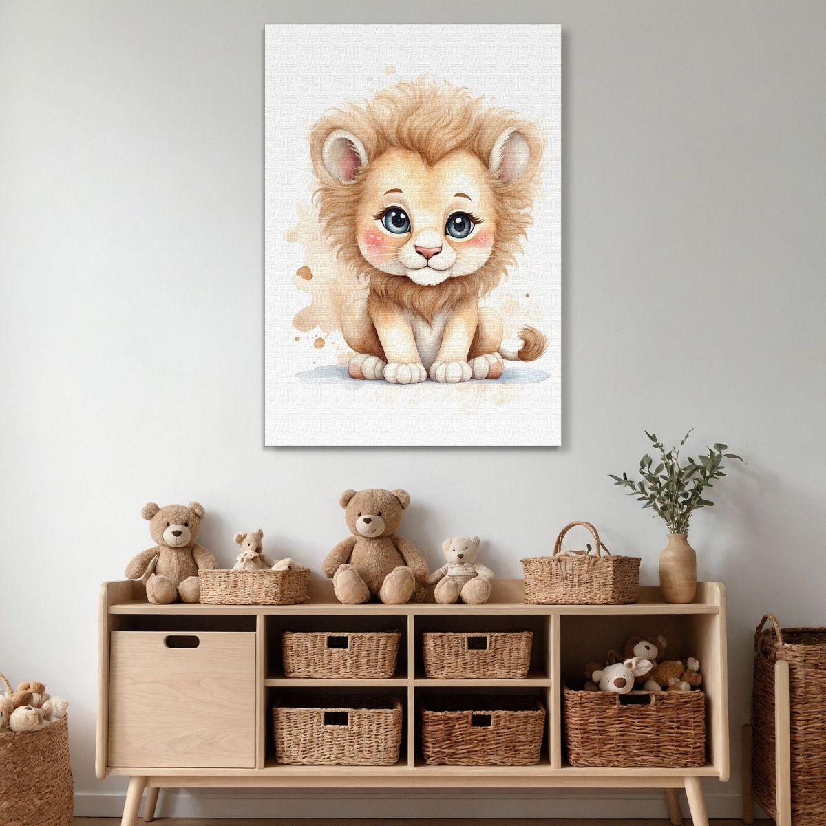 Picture For Baby'S Bedroom Lion Cub With Big Eyes bana11 canvas print 