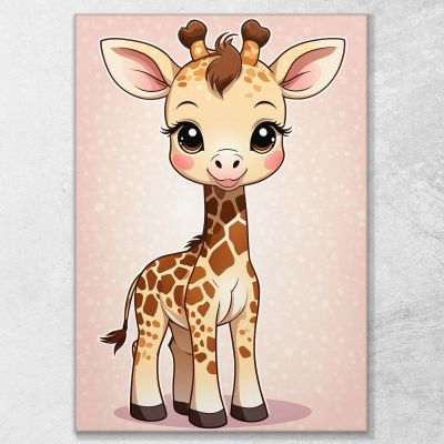 Painting For Nursery Bedroom Decoration Little Happy Giraffe banb1 canvas print 