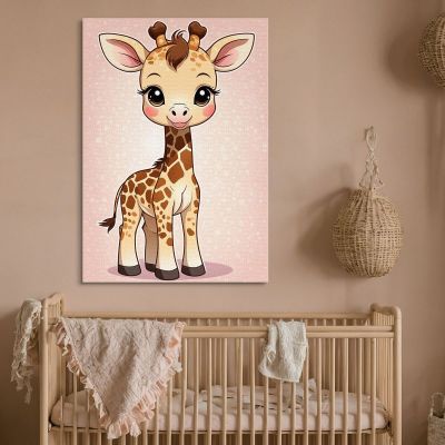 Painting For Nursery Bedroom Decoration Little Happy Giraffe banb1 canvas print 