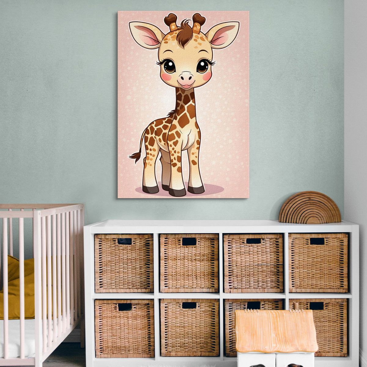 Painting For Nursery Bedroom Decoration Little Happy Giraffe banb1 canvas print 