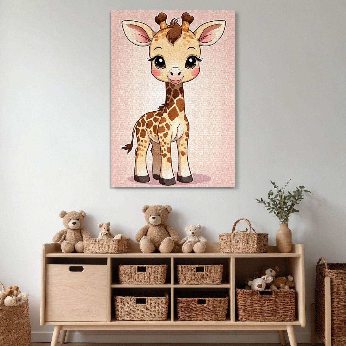 Painting For Nursery Bedroom Decoration Little Happy Giraffe banb1 canvas print 