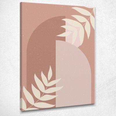 Boho Chic Minimal Framework Abstract Composition In Pink And Beige bho4 canvas print 