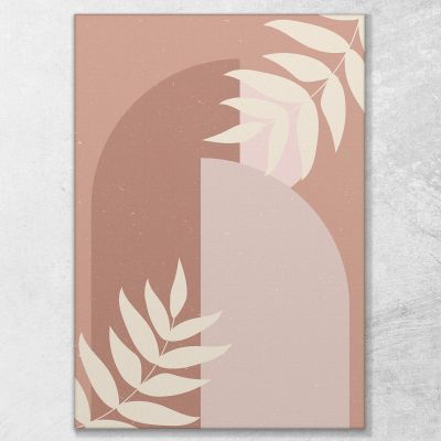 Boho Chic Minimal Framework Abstract Composition In Pink And Beige bho4 canvas print 