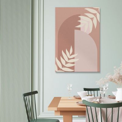 Boho Chic Minimal Framework Abstract Composition In Pink And Beige bho4 canvas print 