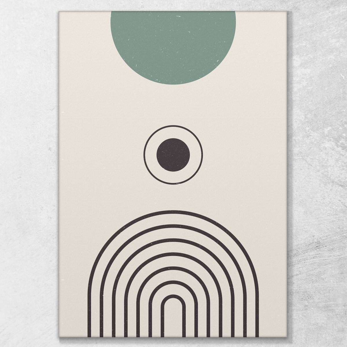 Boho Chic Minimal Framework Abstract Lines With Green Circle bho9 canvas print 