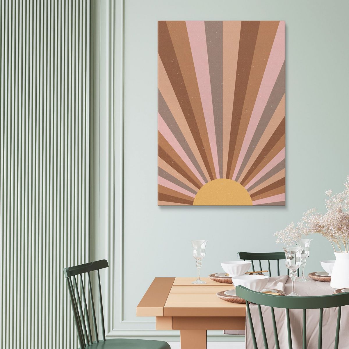 Painting Boho Chic Minimal Pastel Sunbeams , bho30 canvas print