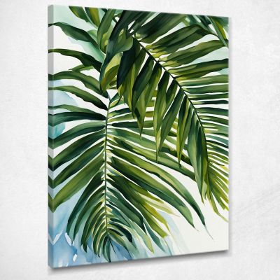 Modern Botanical Painting Green Palm Fronds In Watercolor Style btn26 canvas print 