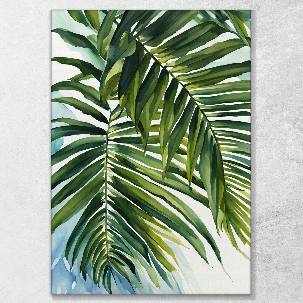 Modern Botanical Painting Green Palm Fronds In Watercolor Style btn26 canvas print 