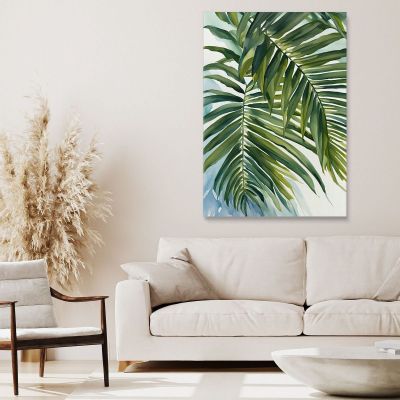 Modern Botanical Painting Green Palm Fronds In Watercolor Style btn26 canvas print 