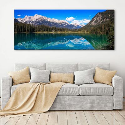 Mountains Painting Snow-Capped Mountains Piercing The Mists With Jagged Peaks And Rocky Structures mow26 canvas print 