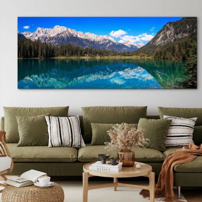 Mountains Painting Snow-Capped Mountains Piercing The Mists With Jagged Peaks And Rocky Structures mow26 canvas print 